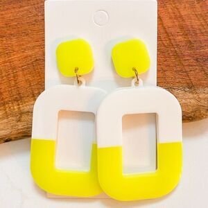 Large Lucite Neon Earrings, 3 Colors